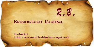 Rosenstein Bianka névjegykártya